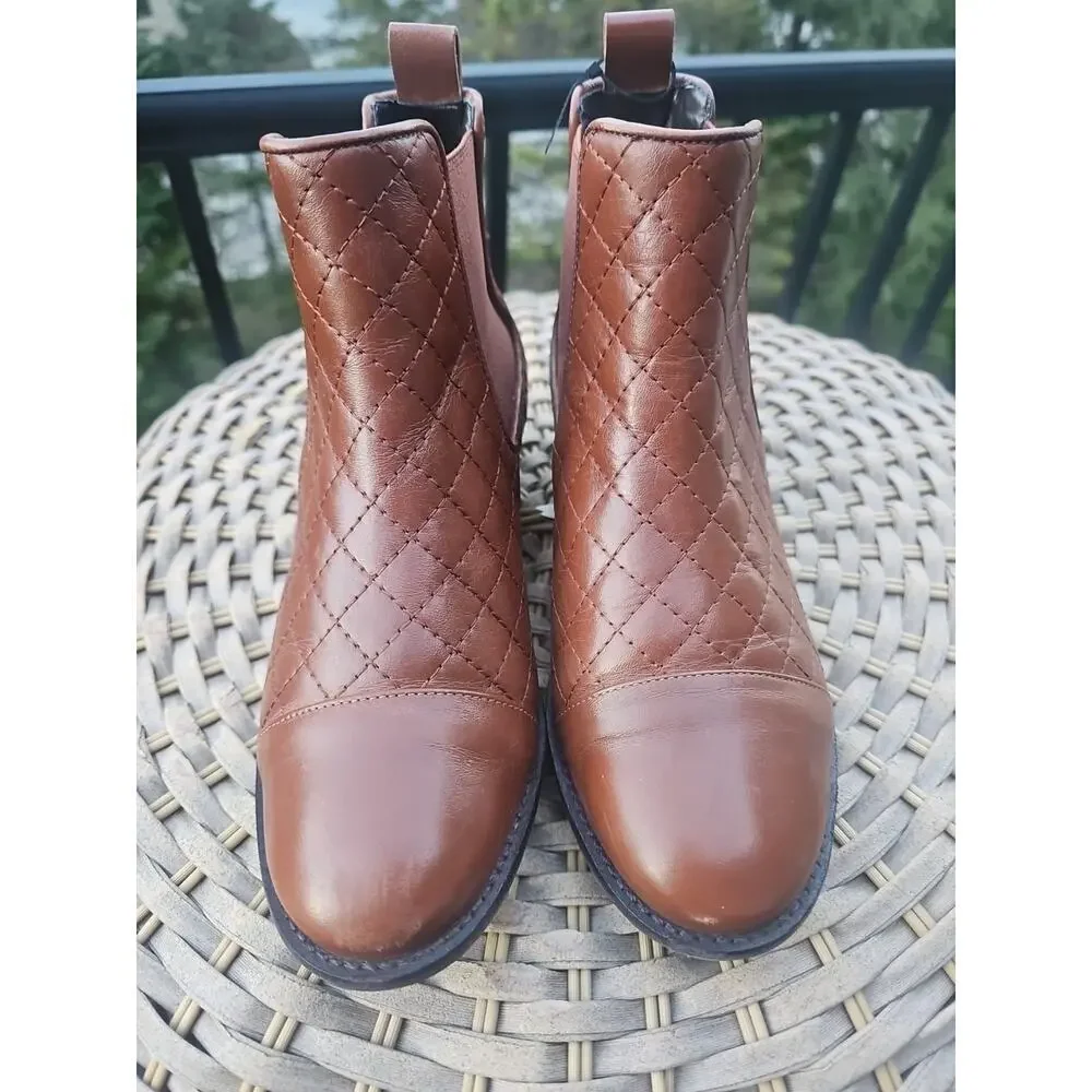 Talbots Women’s Shoes Dark Rum Tish Quilted Boots Size 7M Brown